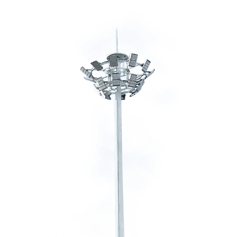 High Mast Lighting Pole Step Tubular Swaged Steel Pole for Squzre Outside