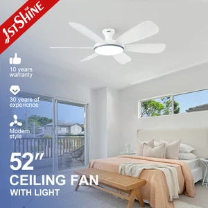 1Stshine Ceiling Fan 2026 Newest Economic 52 Inches Bedroom Low Ceiling Flush Mounted Ceiling Fan with Light