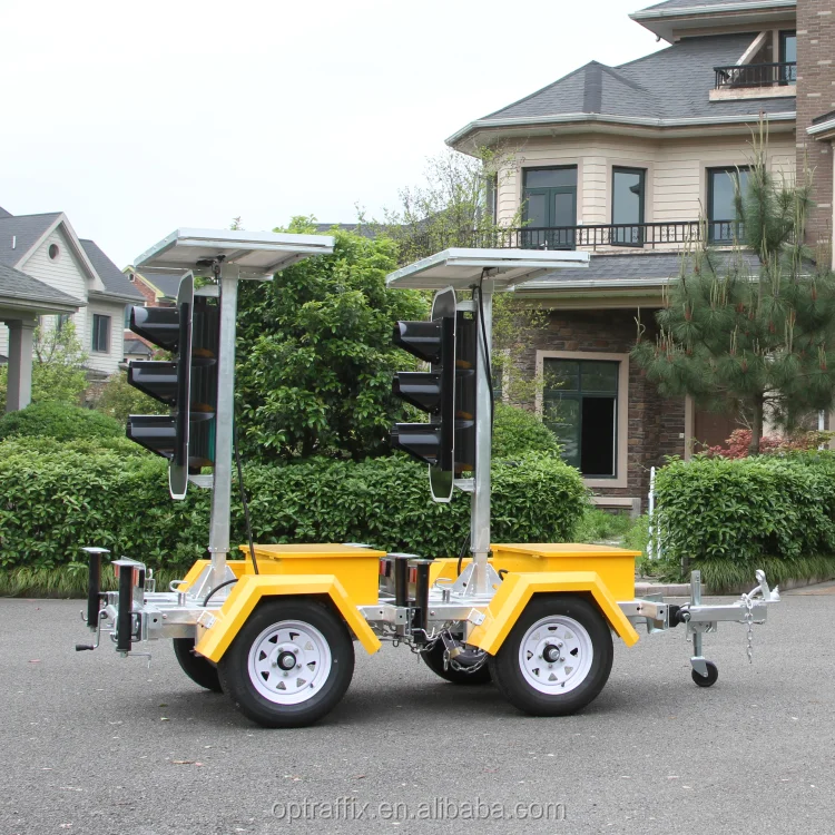 Smart Temporary LED Light Solar Portable Traffic Signal with Trailer