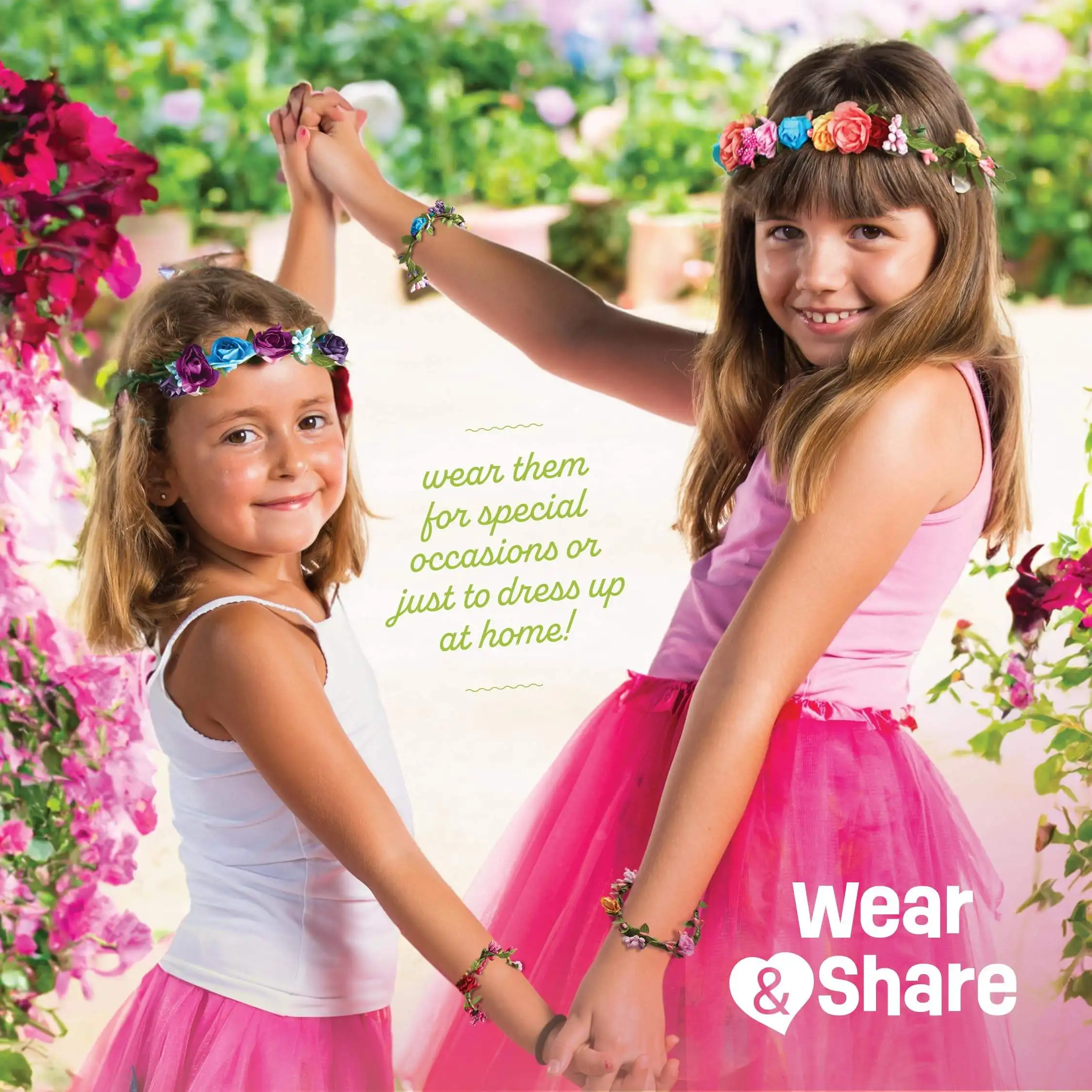 Flower Crowns & Bracelet Making Kit for Girls Make Your Own Jewelry Kits for Kids DIY Hair Accessories Set