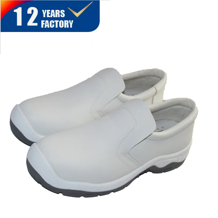 Nurses Medical Food Hygiene White Slip On Safety Shoes Trainers Steel Toe Cap S2 