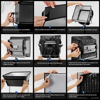 NEEWER 14.6"x13.6"/37x34.5cm  Upgraded Softbox Diffuser for RGB1200 LED Video Light Panel detail image