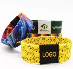 product elastic eco friendly fabric woven bracelet wristband with custom logo polyester material for festival promotional use-11