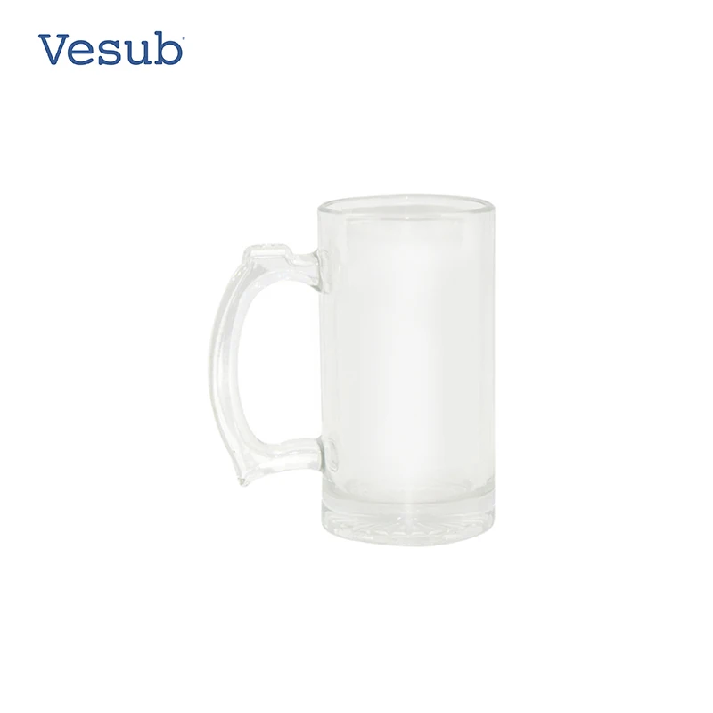 Wholesale High Quality 16oz Sublimation Customized Beer Mug Frosted Glass Beer Mug for Heating Press Transfer