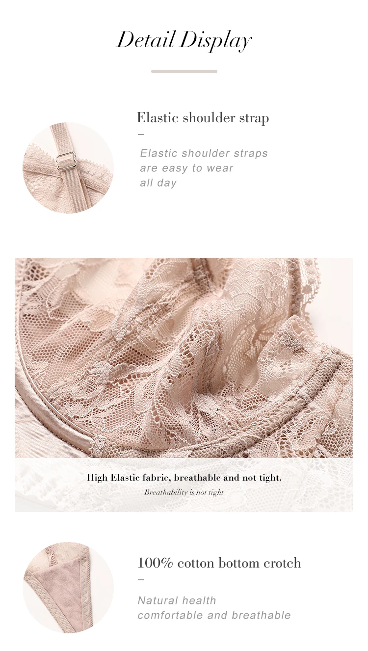 Odm Custom Ladies Floral Embroidery Underwear Push Up Setssoutien Gorge ...
