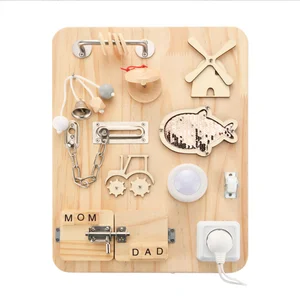 EDULAND DIY Wooden Toddler Busy Board Busy Board Accessories Toys Montessori Furniture Teaching AIDS Preschool for Kids