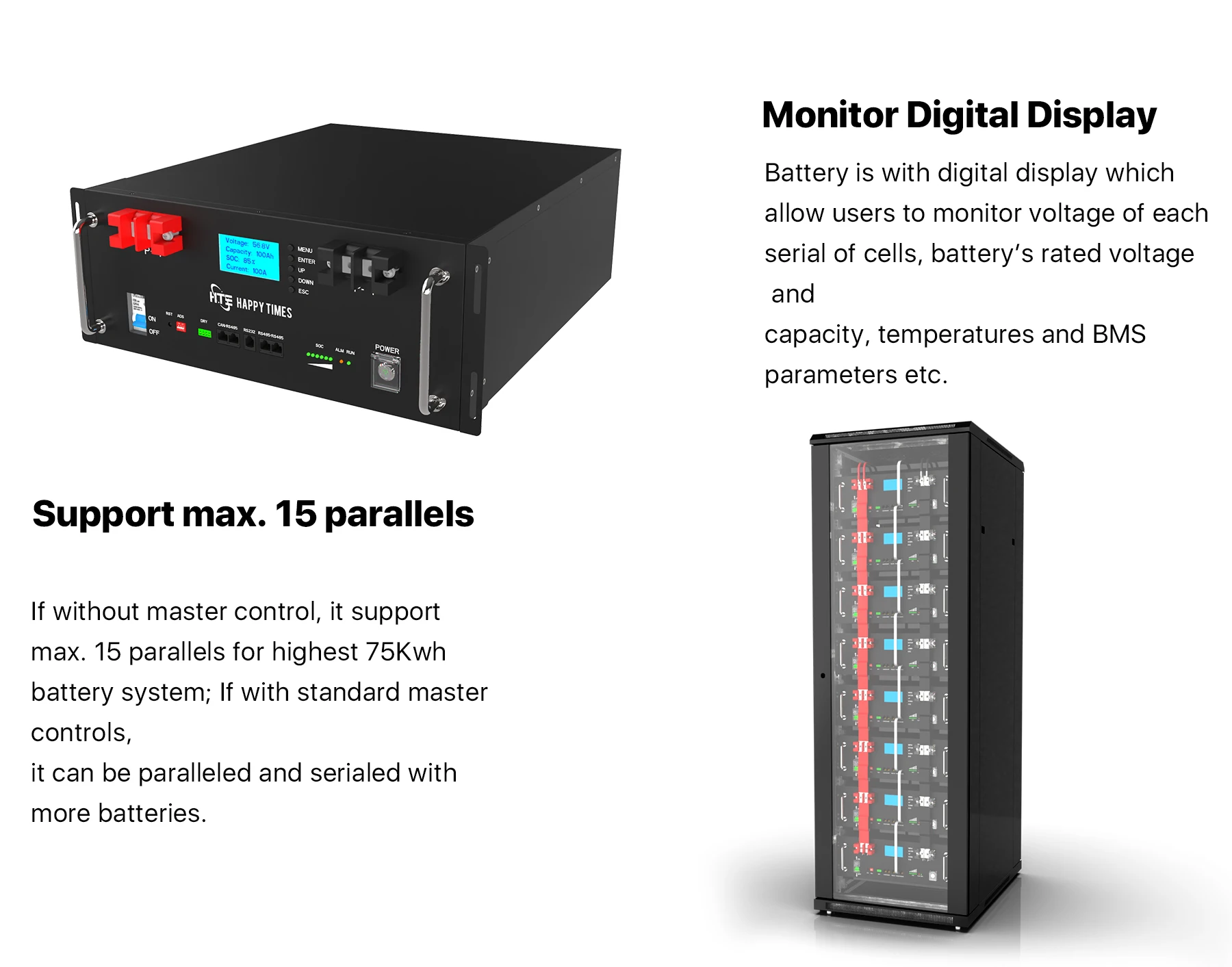 2024 HTE server rack lifepo4 solar batteries 48V 51.2V 5kwh 10kwh 15kwh 20kwh 30kwh 40kwh inverter  home rack mounted batteries details