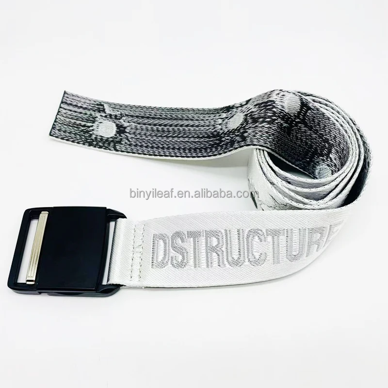 Custom Jacquard Logo Belt with Magnetic Buckle - Nylon Woven