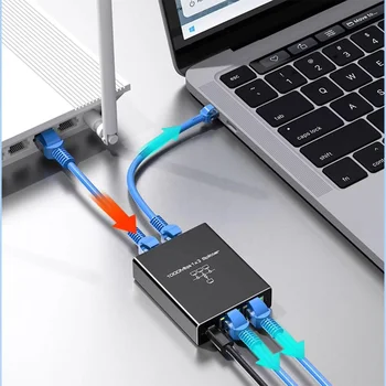 Adaptateur Séparateur RJ45 1 Mâle Vers 4 Femelles - Câble Réseau CAT7, Noyau Plaqué Or, Pour Maison/bureau, Plug And Play