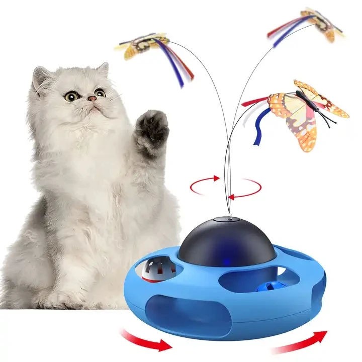 Customized Cat Toys Teaser Butterfly Interactive Cat Toys 360 Degree