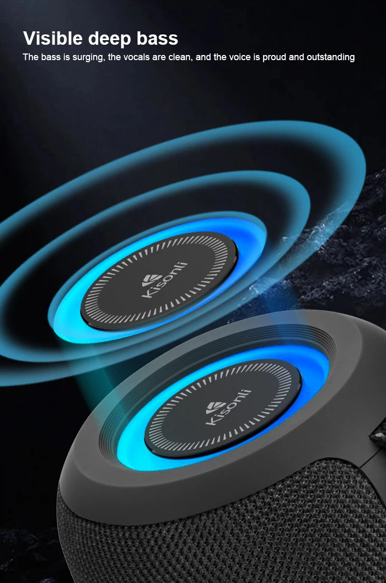 Kisonli Q26 Cute Blue Tooth Rgb Speaker with Radio Fm