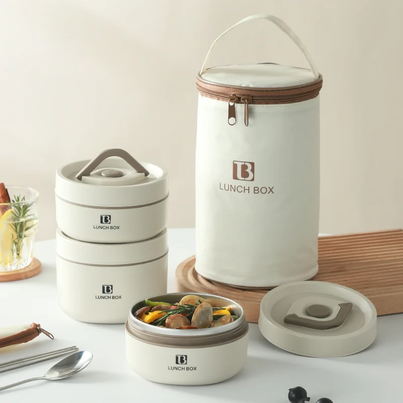 High Quality Heatable Microwavable 304 Stainless Steel Lunch Box Portable Food Jar Sealed Insulation Container