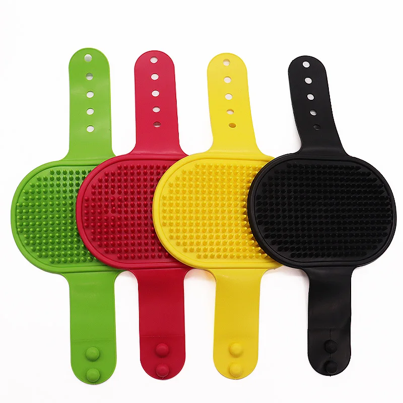 Small Style Pet Grooming Hand Brush Soothing Massage Curry Comb Shampoo Brush with Rubber Bristles Dog Cat Washing Pet Supplies