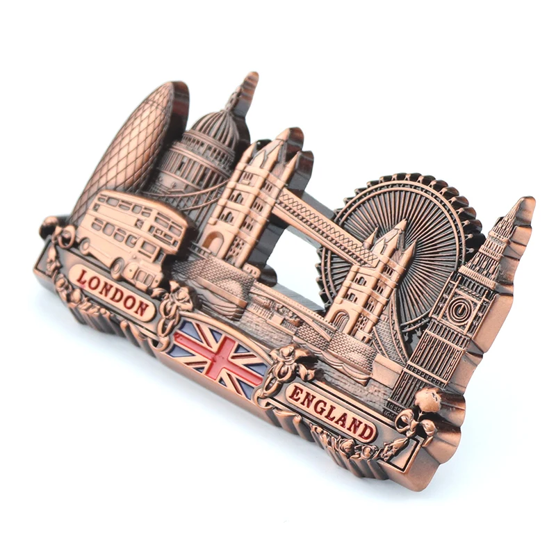 Free Sample Custom Design Zinc Alloy London Tourist Souvenir 3D Metal Fridge Magnet