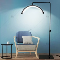 LED Arc Floor Lamp Contemporary Standing Lamp Modern Dimmable Light Arching From Behind The Sofa Living Room With Phone Holder