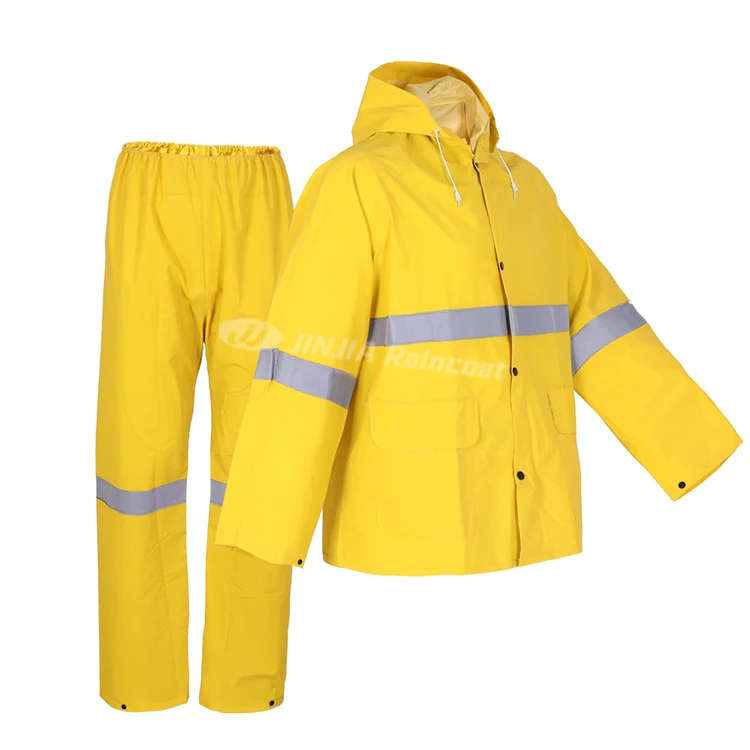 Image [9]-High Quality Rain Coat Reflective Strips Polyester Pvc Hiking Waterproof Rainjackets - jinjiaraincoats-jinjiaraincoats