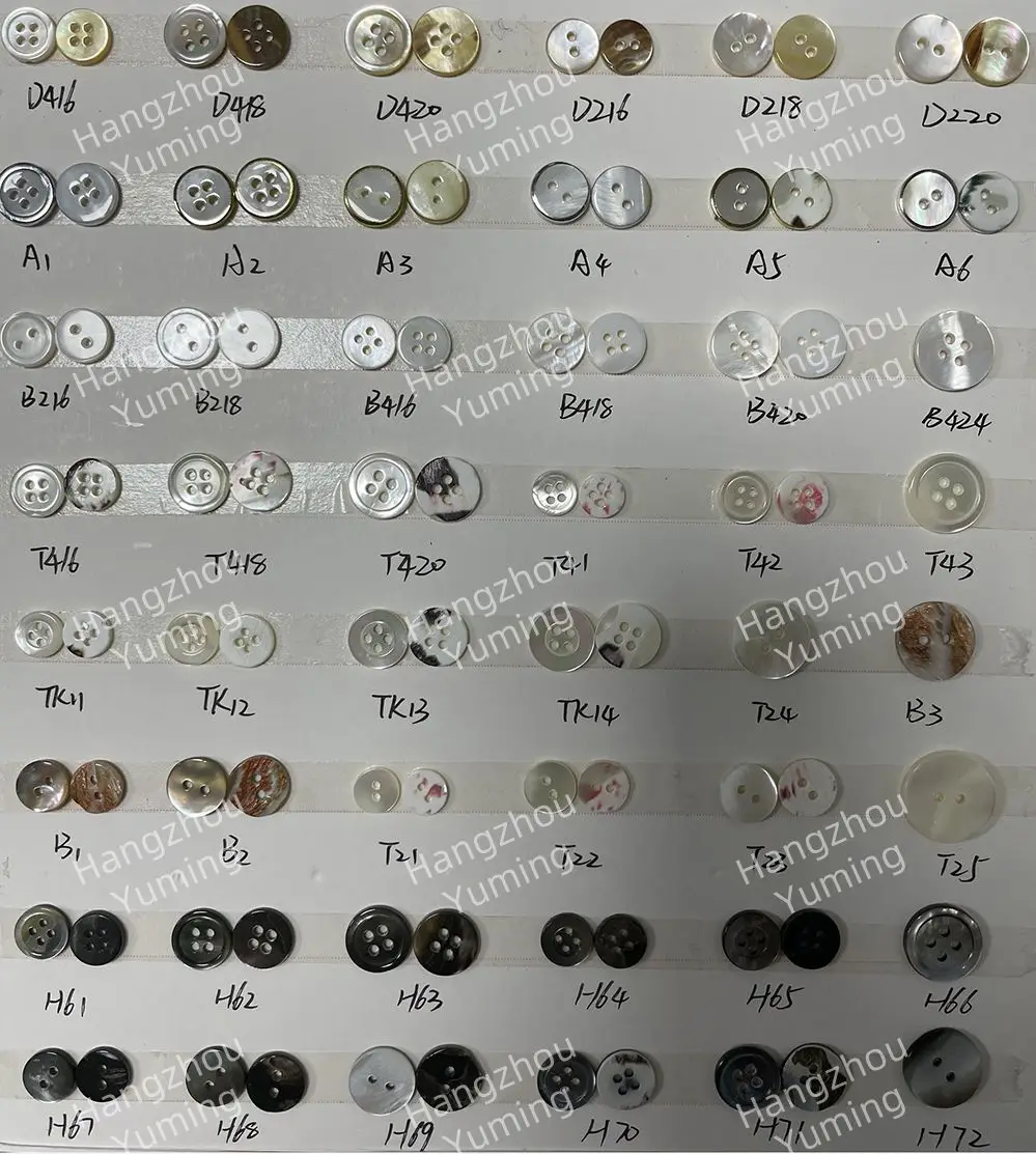 Trocas Coquillage - Customized 4 Hole Grey White Pearl Buttons