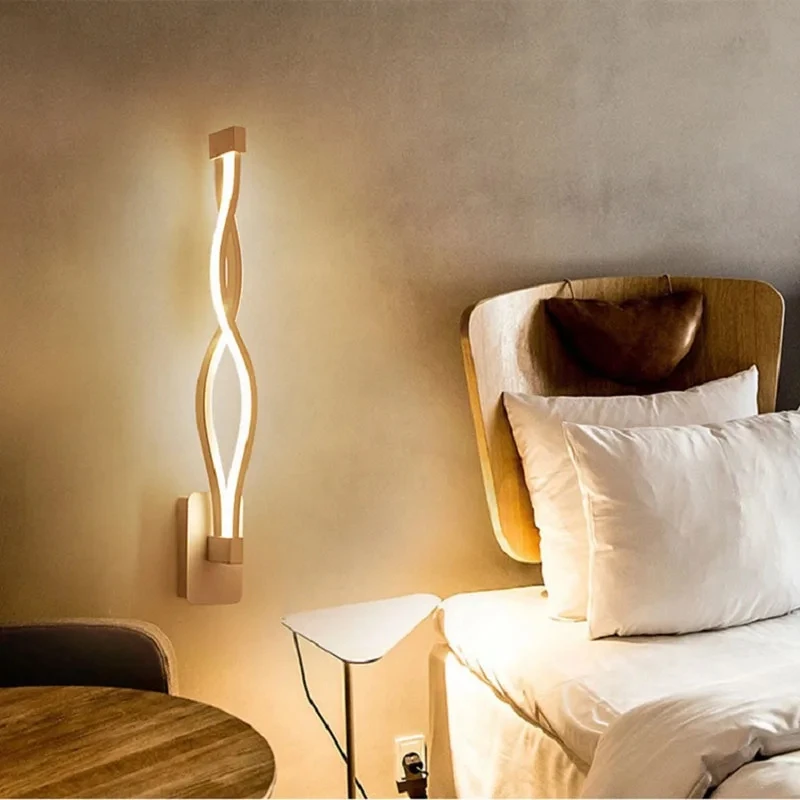 LED Wall Lamp Nordic New Bedside Wavy Wall Light Simple 16W Iron Lighting to Aisle Corridor Decorations Lamps Home Decor Sconces - Image 2