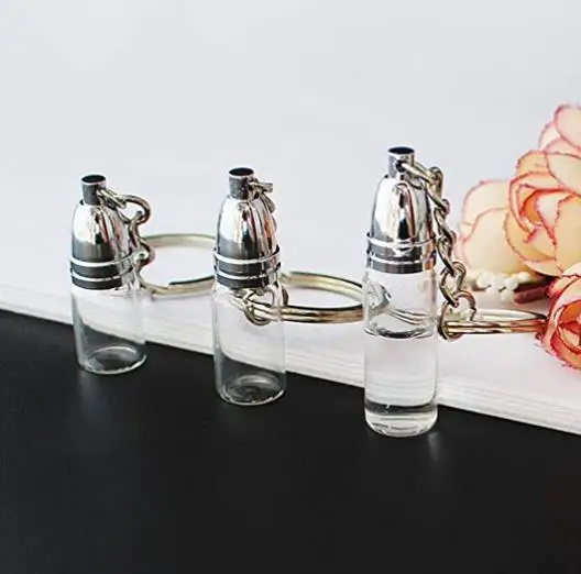 11*35mm Titanium steel urn bottle pendant commemorate pets ashes  perfume bottle pendant jewelry urn keyChain