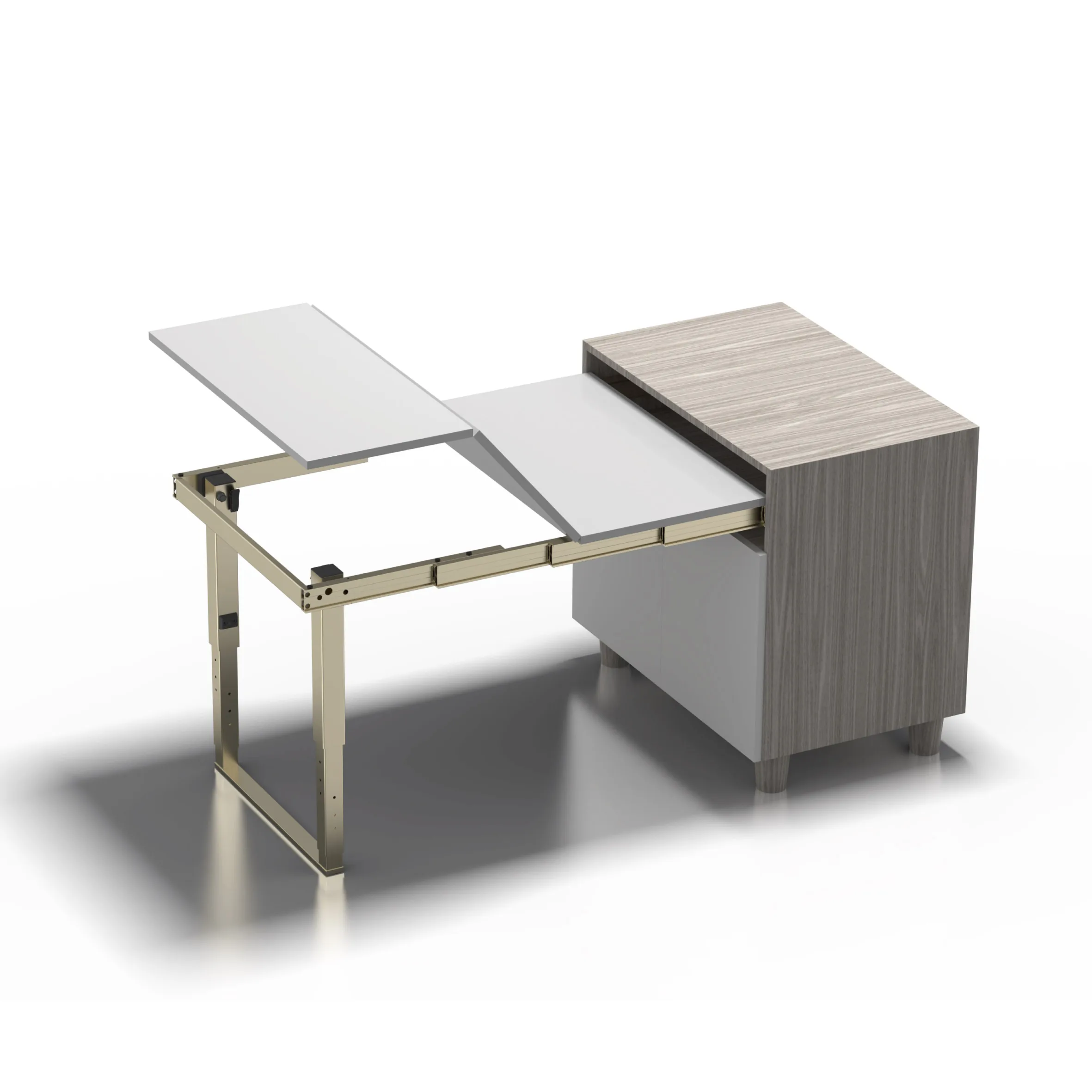 Hidden Pull Extendable Aluminum Alloy Table Multi-Sections Slide-Series A1-440 Kitchen Dining/Furniture Table Rail Mechanism