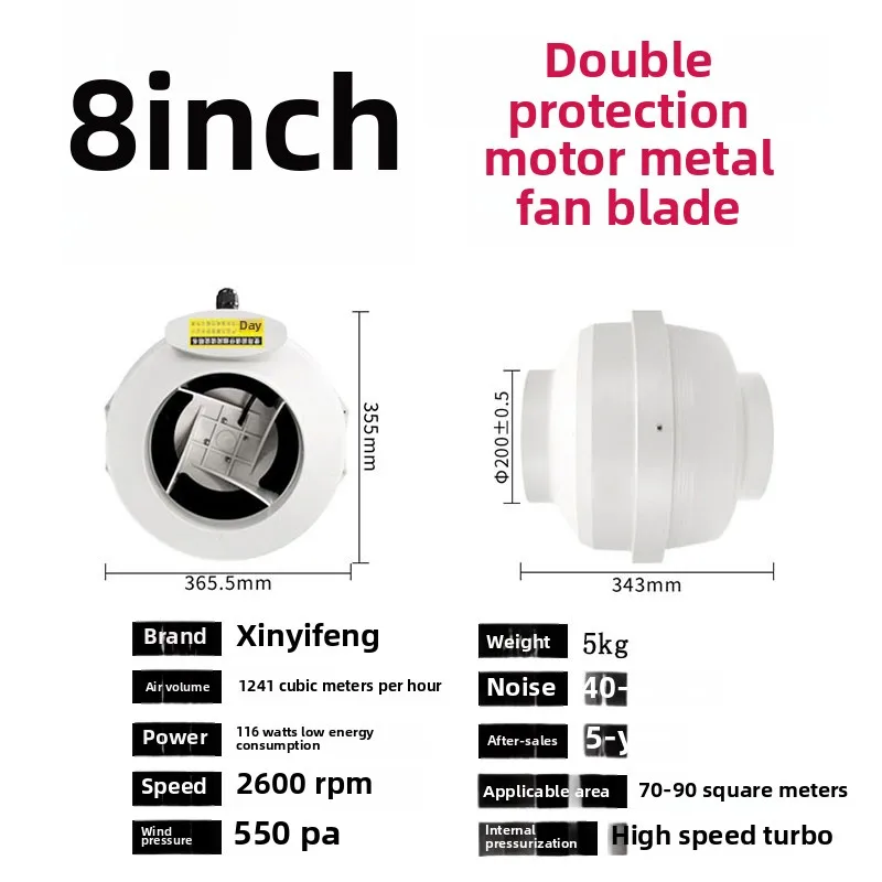 Duct Kitchen Exhaust Fan, PF150, 6", 110v/220v, 100W - detail 12