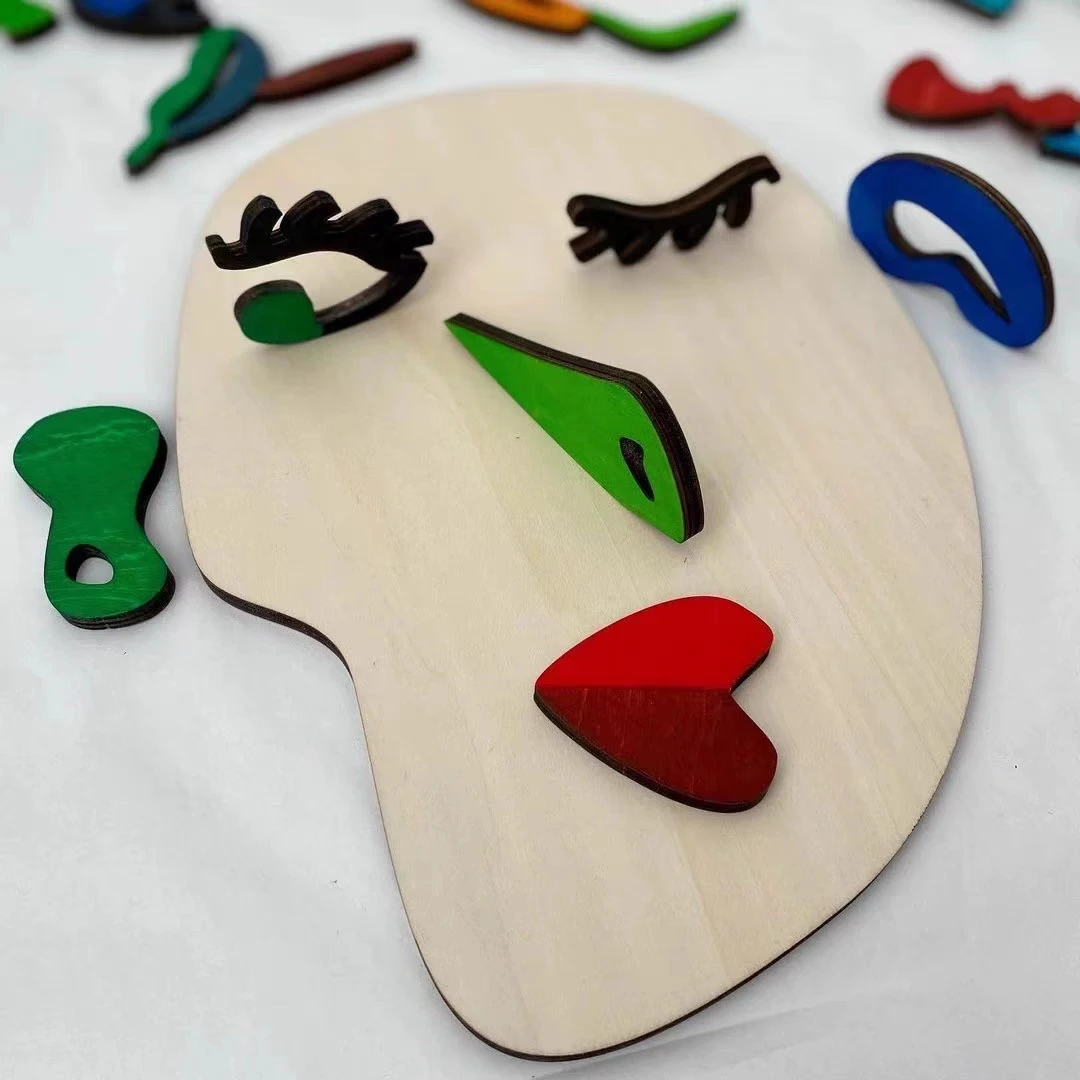 Custom Educational Montessori Toys Wood Facial Features Puzzle Eyes ...