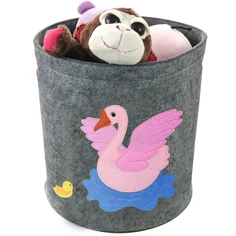 1PC Laundry Bucket Folding Cartoon Duck Laundry Hamper Kids Toy Container Laundr 