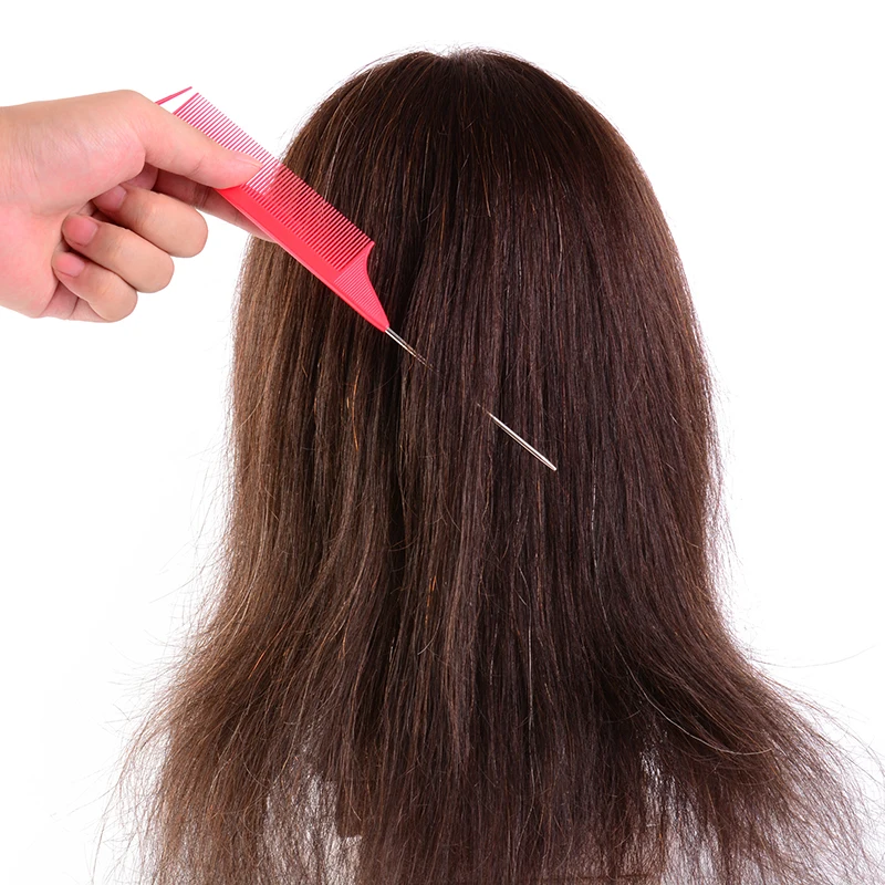 Wholesale Salon Hairdressing Rat Tail Comb Anti Static Heat Resistant Parting Hair Comb Metal Pin Tail Carbon Braiding Comb