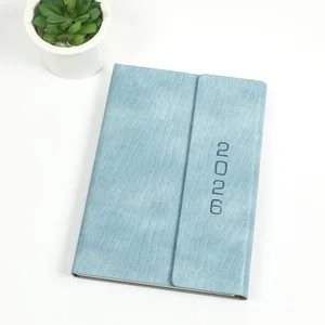 2026 PU Leather A5 Hardcover Diary Notebook Daily Plan Efficiency Book Foreign Trade Schedule Book Spanish Schedule Book