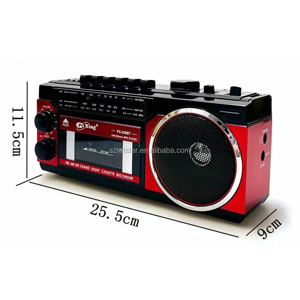 Auto Stop Cassette Recorder Player Px250bt Portable Tape Player With Am Fm Radio 220v