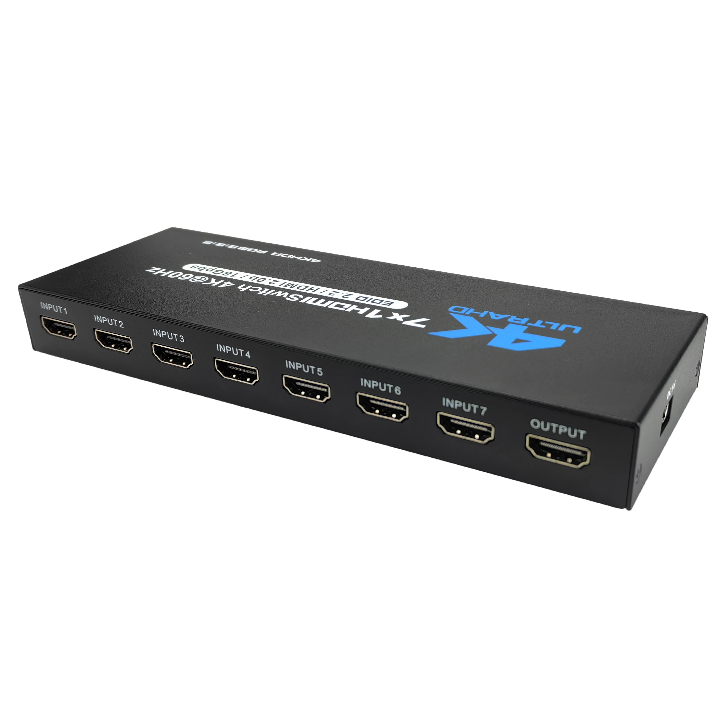 HDMI スイッチ 7x1 HDMI スイッチャー 7 in 1 出力 HDMI スイッチ セレクター 7ポート ボックス 赤外線リモコン付き HDMI 2.0 HDCP 2.2 4K@60Hz ウルトラ HD 3D