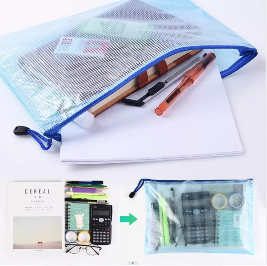 Высококачественная прочная Индивидуальная сумка A4 на молнии ПВХ для документов