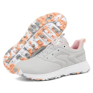 Golf Shoes Men's and Women's Comfortable Waterproof Sneakers Knob Button LACES Non-slip Outdoor Golf Shoes