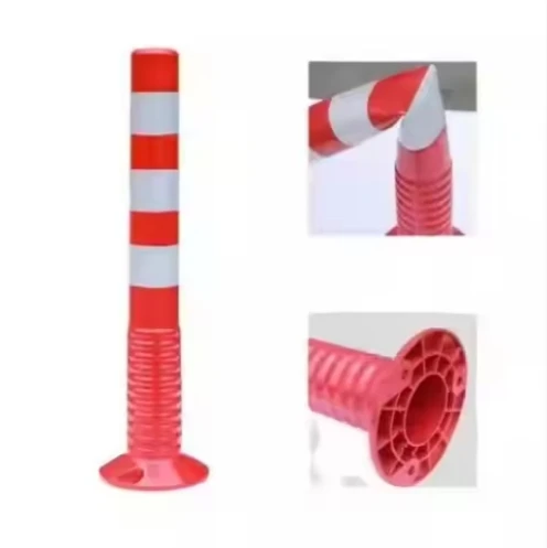 Road Warning Post Parking Guide Marker Lane Divider 75cm Safety Spring PU Traffic Bollard