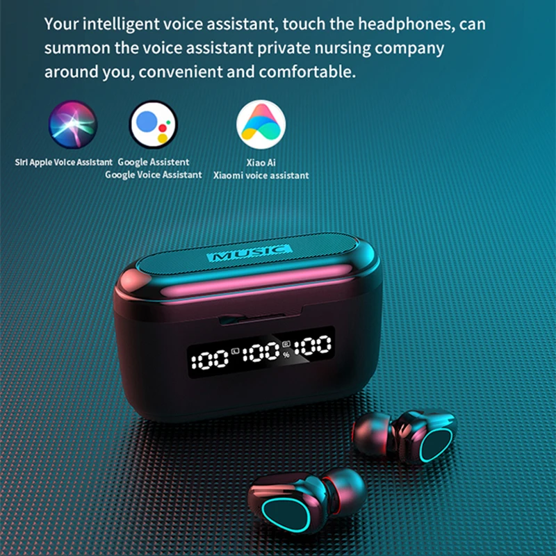 2021 G40 TWS Wireless Earphones LED Three-Screen Display headphones with microphone usb Earbuds for drop shipping agent