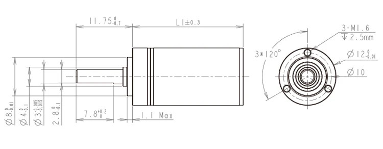 12mm 12v High Torque Plastic Planetary Dc Gearbox Motor For Electric Optical Equipment