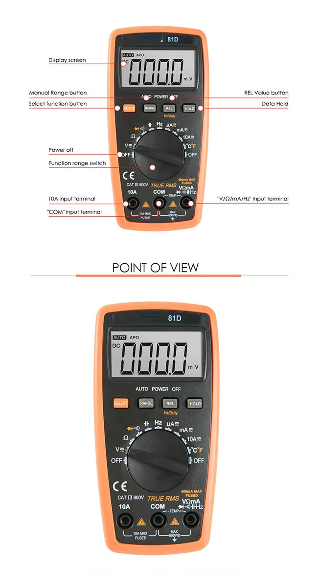 Decca 81d Small Size Digital Multimeter Auto Range 3999 Counts Display ...