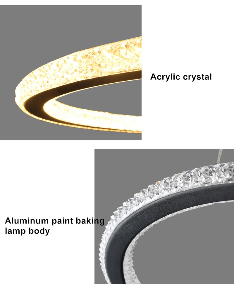 Double Sided Luminescence Minimalist Led Crystal Chandelier Pendant Light Living Room