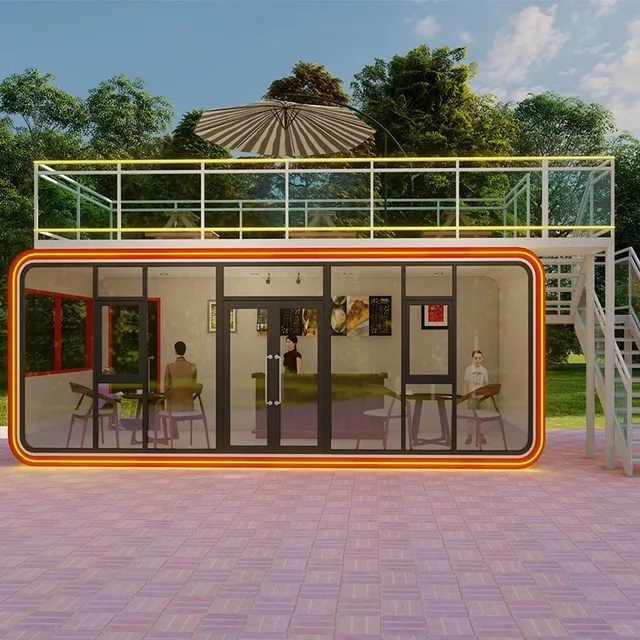 China Prefabricated House Sleeping Capsule Apple Cabin Camping Portable Mobile Smart Luxury Modular Modern Cheap Shop Restaurant