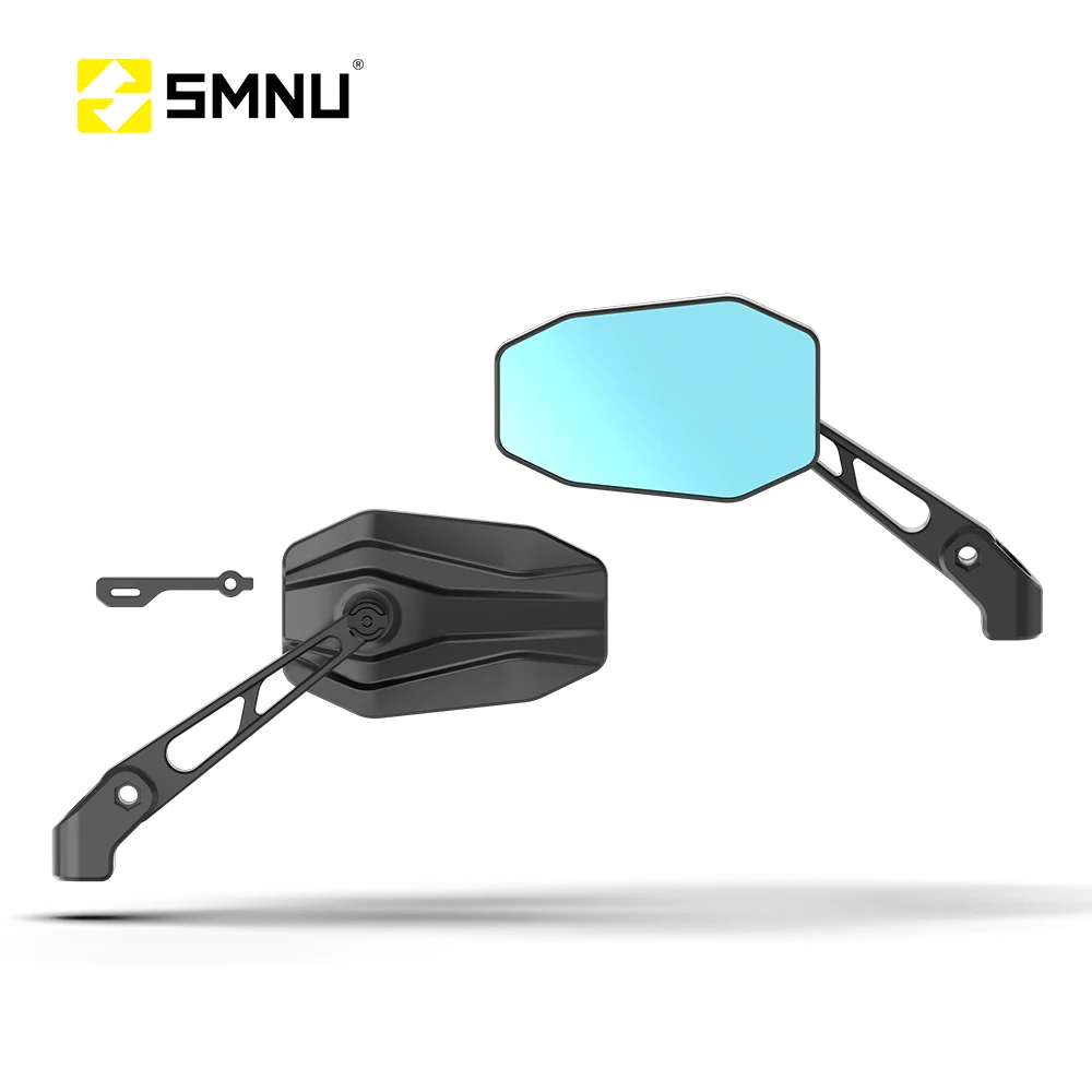 SMNU New Aluminum Alloy Motorcycle Anti-Glare Anti-Fog Universal Omni-Directional Pivot Design Rearview Mirror