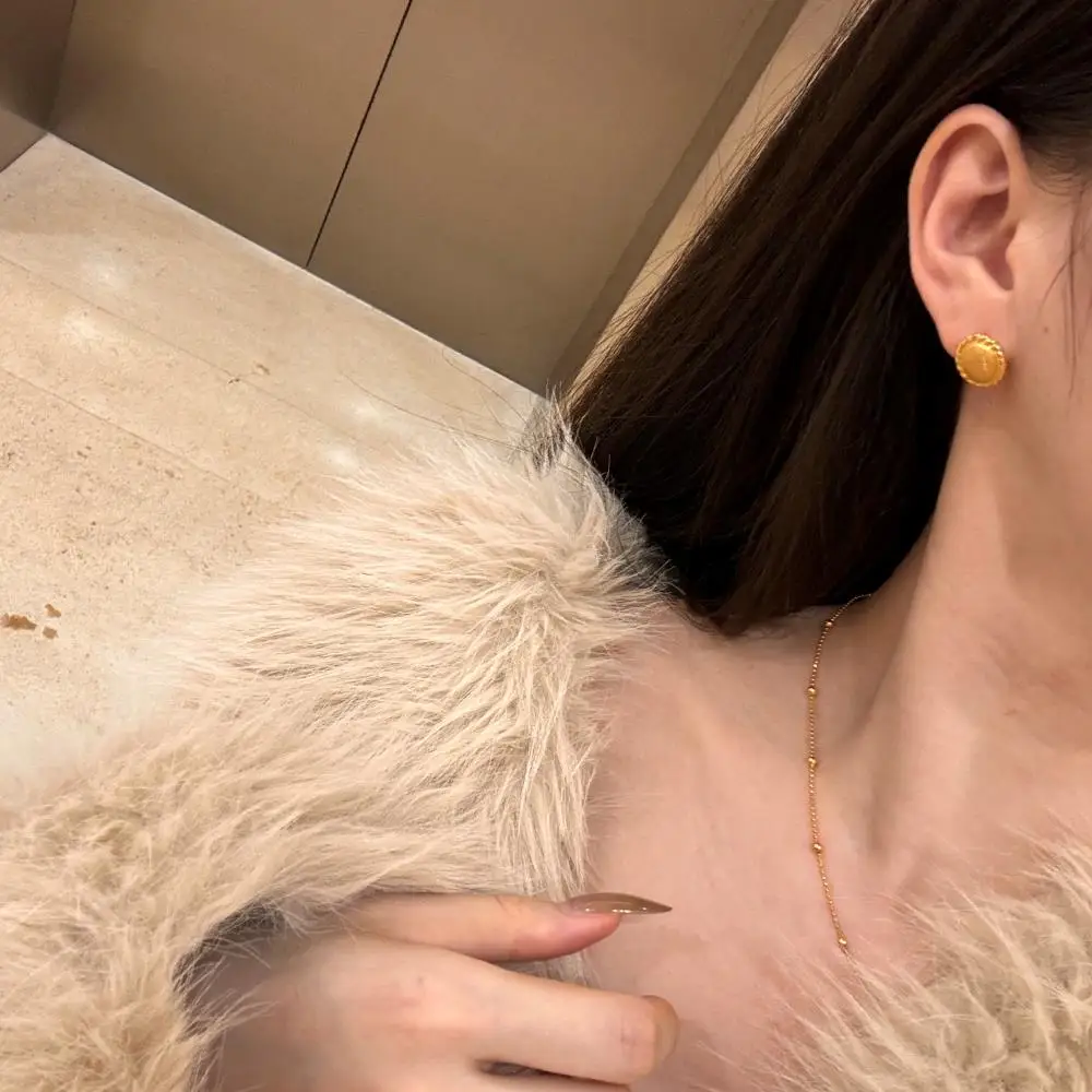 KAKODIY Jewelry Luxury Made in Italy 22K Gold Stud Earrings Women 925 Sterling Silver Oversized Earrings detail 7