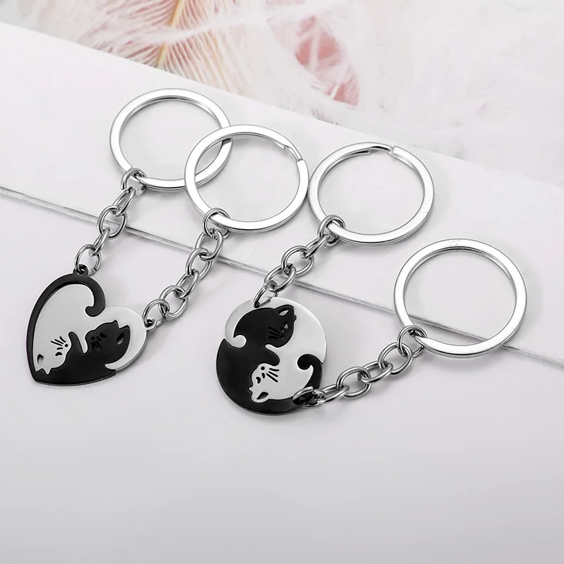 Valentine's Day Best Friend Lovers Gift – Yin Yang Cat Keychain