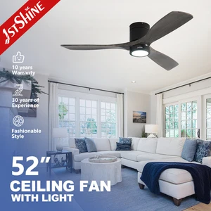 1stshine Flush Mounted Ceiling Fan Wood Blades OEM Lighting Ceiling Fan with Smart APP Control