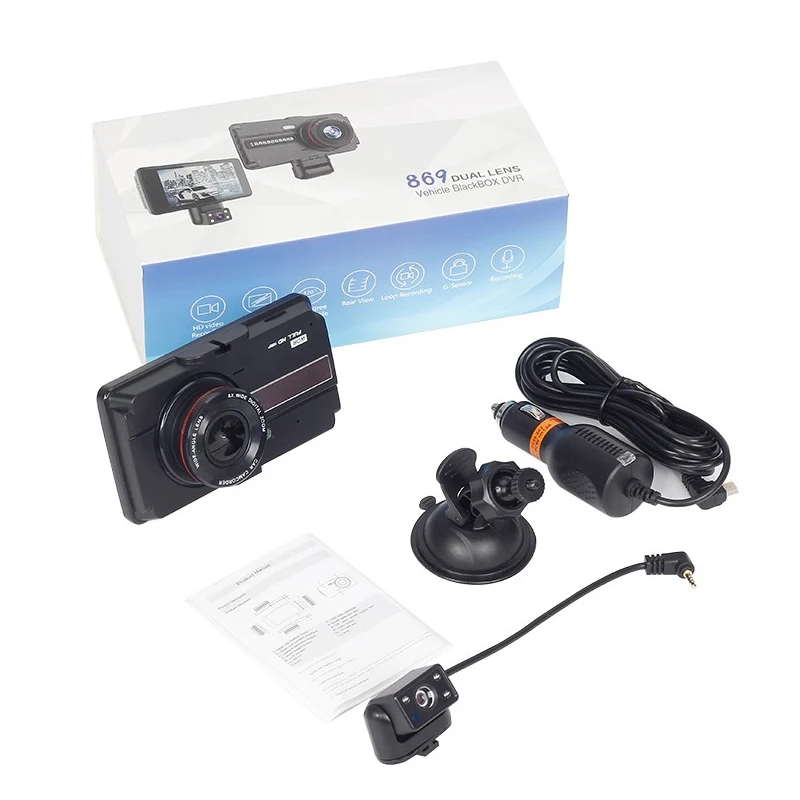 Dual Lens Car Video Recorder FHD 1080P Dual Camera Car Black Box Night Vision Wide Angle Car DVR Driving Recorder