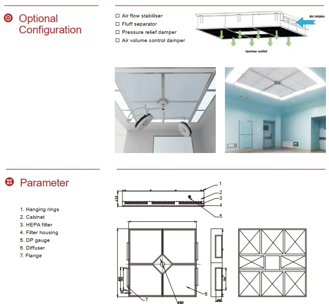 Cleanroom Sterile Ceiling Mounted Laminar Air Flow Unidirectional ...