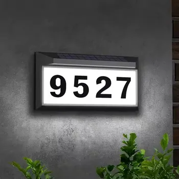 Shingel Solar Address Sign House Number Illuminated Solar Address Street Outside Garden Driveway Solar Door Number with Light