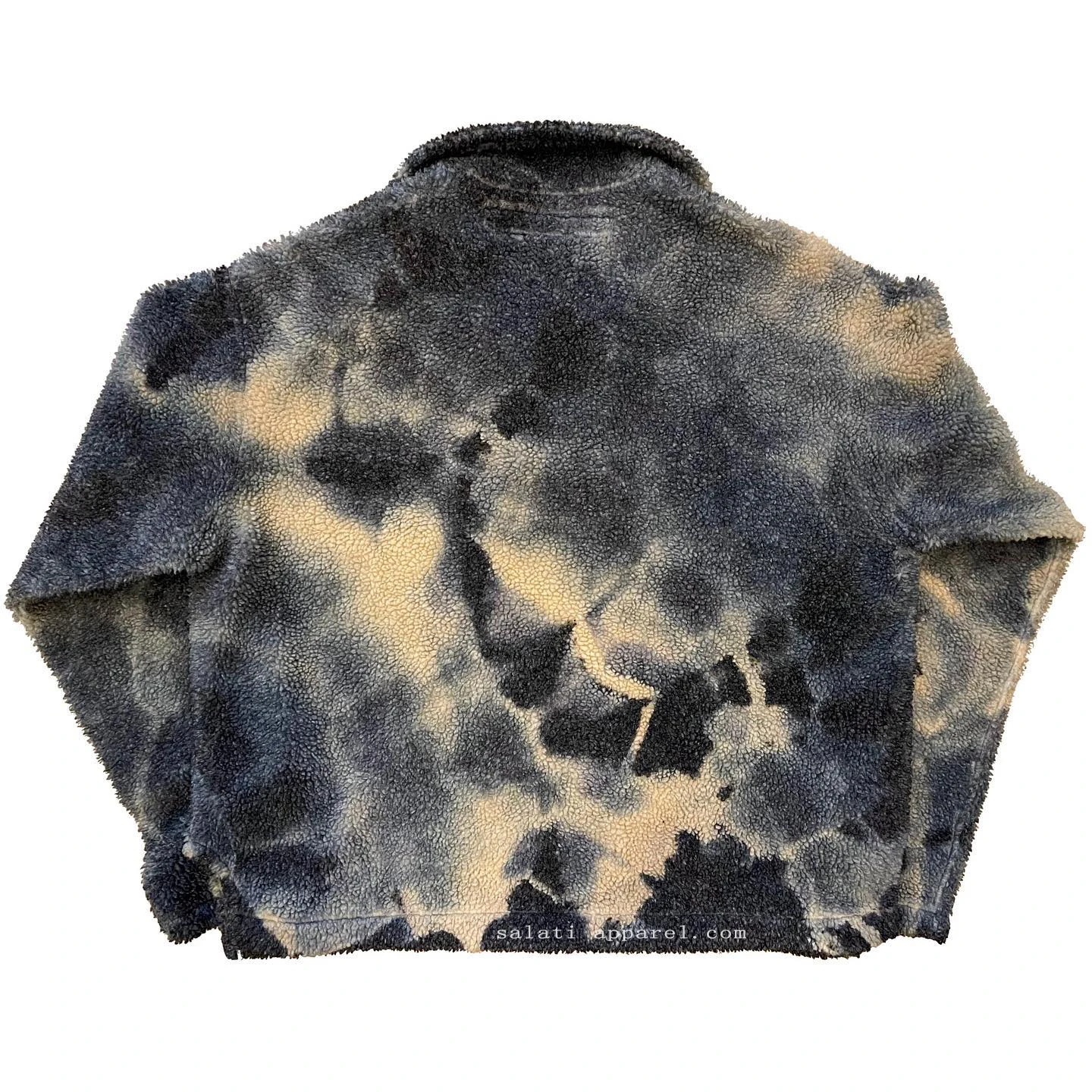 Custom Streetwear Unisex Cropped Sweatshirts Polyester Relaxed Fit Pullover Fuzzy Polar Fleece Tie Dye Sherpa Hoodies for Men gallery 5