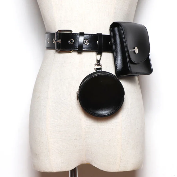 2021 женский ретро ремень из искусственной кожи дикая модная поясная цепочка с мини-сумкой