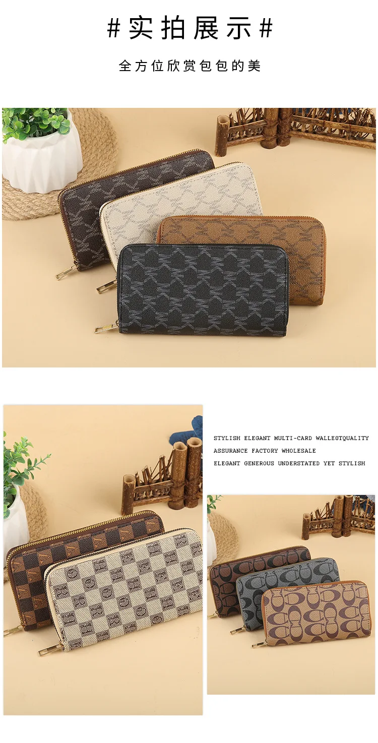 Classic old-fashioned Printed pattern women's wallet fashion trend women's mobile phones bag  women's   Luxury brand wallet