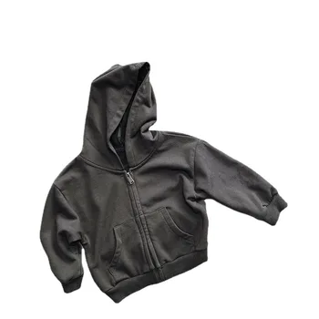 New Children's Casual Jacket Autumn 2025 Versatile and Personalized Hooded Sweatshirt Boys and Girls Korean Style Coat